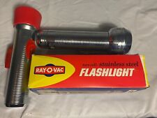 Vtg Ray-O-Vac Flashlight Metal &  Red Plastic USA Lot Of 2 With Box Untested picture