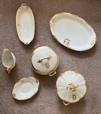 Antique French Dining Ware Ceramic & Gold Limoges picture