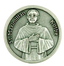 Saint St Maximilian Max Kolbe Pocket Coin Token with Addiction Recovery Prayer picture