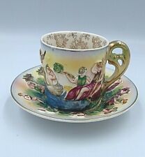 Vintage S.G.K. Demitasse tea cup & saucer Made in Occupied Japan Nymph Cherub  picture