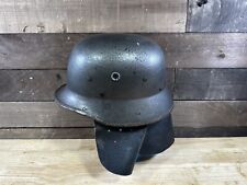 Vintage German Fire Helmet W/Leather Neck Protection  picture