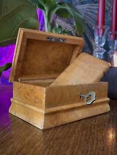Rare Antique Set Tabletop Cigarette Box & Cigarette Case made of Karelian birch picture