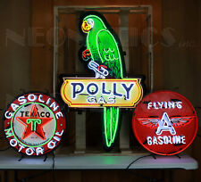 3 Neon Sign Polly Bird Gas Flying A Texaco Motor Oil Garage pump globe picture