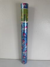 Vintage 1960s Angelic Children Christmas Foil Wrapping Paper Roll 17 Sq Ft Blue picture
