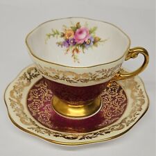 Vtg EB Foley Bone China 2986 Tea Cup and Saucer with Mixed Floral Bouquet picture