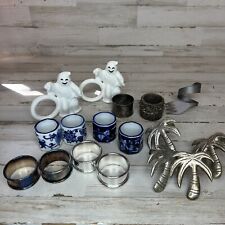 Lot of Assorted Modern & Vintage Napkin Rings Silver Plated, Stainless Steel Etc picture