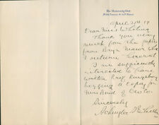 Schuyler Wheeler SIGNED AUTOGRAPHED Manuscript Letter Inventor Electric Fan picture