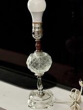 Antique Vintage Quilted Glass Or Crystal Lamps Bedside Leviton Stunning picture