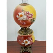 Antique Rayo Victorian Red and Yellow Hand Painted Gone With The Wind Lamp picture