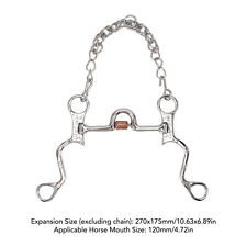 AOS 120mm Horse Mouth Snaffle With Chain Stainless Steel Horse Bit For picture