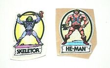Vintage He-Man Skeletor Cartoon 2 Patch Set NOS 1980's Vending Machine Prize picture