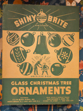 Lot of 12 Various Vintage Mercury Glass Christmas Ornaments in Shiny Brite Box picture
