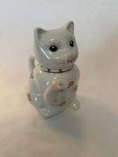 Vintage Porcelain Lucky Cats Creamer Jar Pours out Paws Removable Head picture