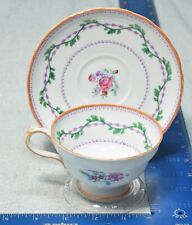 Vintage 40s COPELAND Grosvenor China England Cup And Saucer Roses picture