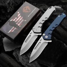 New D2 Steel Blade All Steel Handle Camping Tactics Pocket Folding Knife Z07 picture