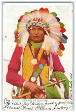 1906 Chief Afraid Of Eagle Headdress Feather Halifax Nova Scotia Canada Postcard picture