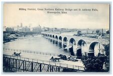 c1910 Milling District Bridge St Anthony Falls Minneapolis Minnesota MN Postcard picture