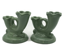 Vintage Abingdon Tiered Taper Candle Holders Stamped 575 Green picture