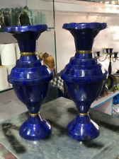 Big Lapis Lazuli Vase Pair, Polished Beautiful Top Quality Stone, , 5.3 kg picture