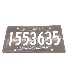  	Vintage 1959 illinois's license plate number 1553635 land of Lincoln picture