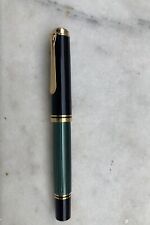 New In Box Pelikan Souveran M1000 Green Striated F - Fine - 18K nib fountain pen picture