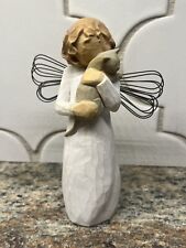 Willow Tree Demdaco 'With Affection' Angel Figurine Gray Cat 2003 picture