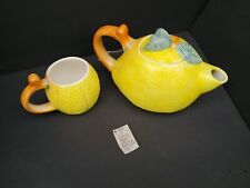 Hudson's Bay Co. Vintage Lemon Teapot  Sculptured Tea Pot & Cup England Rare picture