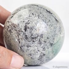 370g66mm Natural Green Moss Agate Crystal Sphere Quartz Healing Ball Chakra picture