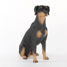 Doberman Pinscher Figurine Hand Painted Statue Black Uncropped picture
