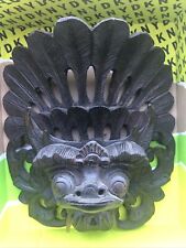 Unusual Hand Carved Indonesia/Bali Barong Wooden Mask Small Rose Wood 8