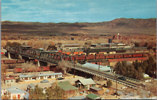 c1940's Barstow CA Railroad Depot Trainyard Freight Passenger Cars Old Autos UNP picture