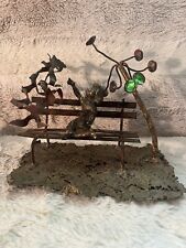 Signed BIJAN Mixed Metal SCULPTURE A Girl Playing With Birds picture