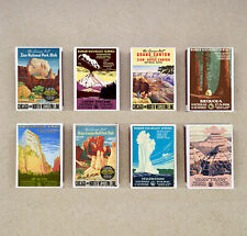set of 8 matches box vintage poster NATIONAL PARK style match holder printing picture
