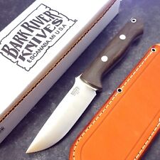 Bark River Knife Made in Escanaba Mi USA Fixed Blade Green Canvas Micarta picture