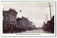 c1930's Main Street Looking West Cars Stores Morenci Michigan MI Posted Postcard picture