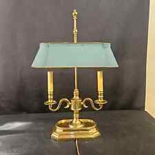 Vintage Brass Candelabra Bouillotte Style Lamp Tôle Peinte Shade (Read Descrip) picture