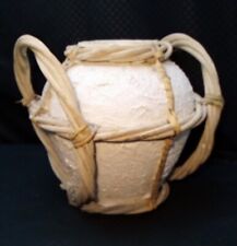 Vintage Medium Amphora Terracotta Vase w/Handles Wicker Rattan Caging Home Decor picture