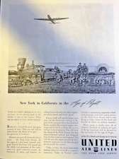 Magazine Advertisement 1943 United Air Lines New York To California picture