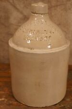 19th Century Billings Clapp & Co. Boston Chemist Ceramic Crock Jug Microbe  picture