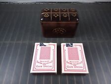Vintage Italian Leather Florence Two Pack Playing Cards Holder  BEE no92 67 back picture