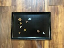 Vintage Couroc Of Monterey CA International Coins Black Serving Tray picture