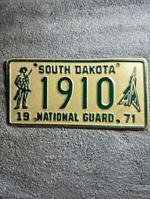 1971 South Dakota National Guard License Plate 1910 picture
