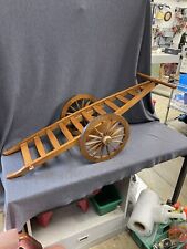 1950’s Indian Antique Old Hand Crafted Wood Beautiful Bullock Cart 41”x12”x15.5” picture