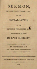 Early American Imprint Sudbury Middlesex County MA Sermon Rev Joel Foster 1803 picture