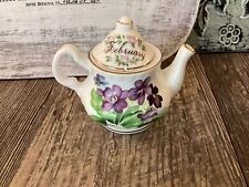 RARE Royal Patrician Tea Pot Fine Bone China Miniature Tea Pot- February violets picture