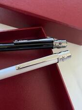 Limited edition 12 Cartier ballpoint pen, white gold, black, cute #8c2897 picture