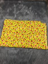 Vintage Bright Yellow Pink Orange Floral Fabric 3 Yards picture
