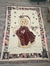 Enesco Cherished Teddies Christmas Alice Throw Blanket 1994 Percilla Hillman  picture