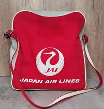 VTG Japan Airlines Bag JAL Logo Nylon Travel Tote Bag Red Laptop Purse picture