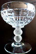 Heisey Victorian Heavy Pressed Clear 2 Ball Stem Champagne Glass 4.5